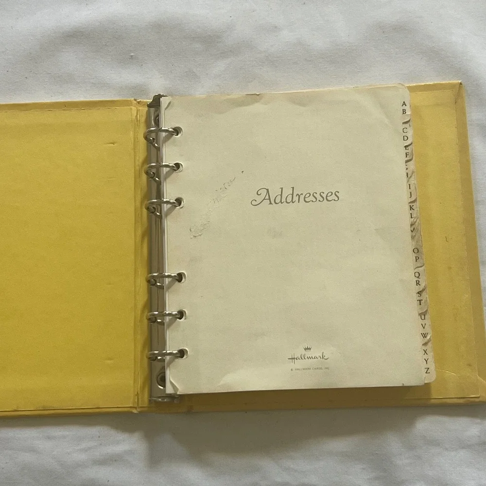 Vintage Hallmark My Keep-in-Touch Book Address Binder Yellow 1970s RA 211-3